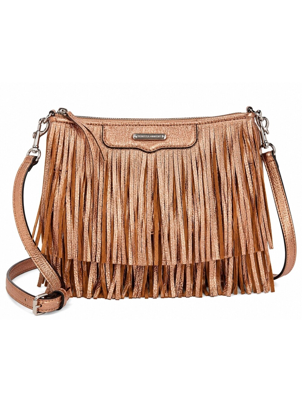Rebecca Minkoff Metallic Bronze Fringe Crossbody Bag
